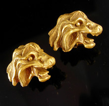 Exotic cufflinks Lion Vintage LEO Figural cool mens gift jewelry July august bir - £178.85 GBP