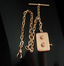 Antique Victorian Watch chain Golf Stroke counter FOB really works Rose gold - £395.68 GBP