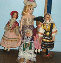 Dolls -Five Vintage International Dressed Dolls - £14.95 GBP