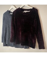 Orvis Sweater Womens Small Lot of 2 Pullover Vneck Chenille Plush Soft Knit - £15.60 GBP