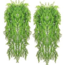 Artificial Hanging Plants 4Pcs Artificial Fake Hanging Curly Seaweed Ferns Plant - £28.76 GBP