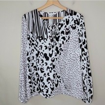 CAbi | #590 Mixed Animal Print Faux Wrap Blouse, size medium - £19.33 GBP