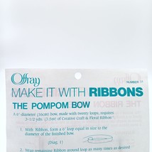 Vintage Offray Ribbon Patterns PomPom Bow and Ribbon Rose Make It with Ribbons - $7.85