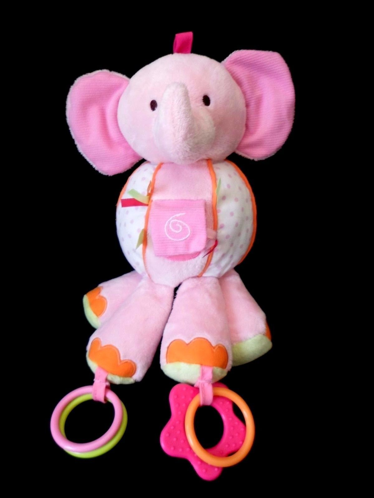 Carters Elephant Plush Rattle Teether  Crinkle Cuddle & Play Pal Toy stuffed - £13.59 GBP