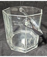 Elegant Vintage Crystal Octagon Ice Bucket Chrome Handle Marked France - $36.00