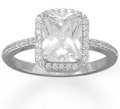 Cushion Cut Lab Created Diamond Halo Engagement Ring 14K White Gold Plated Sz 7 - £90.95 GBP