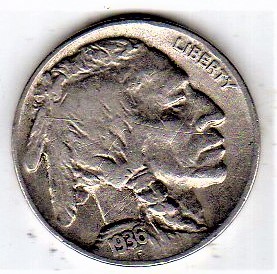 1936 P Buffalo Coin (Indian Head) Nickel - $3.95
