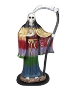 Large 2 Feet Tall Holy Death Santa Muerte Holding Scythe In Rainbow Robe... - $197.17 CAD