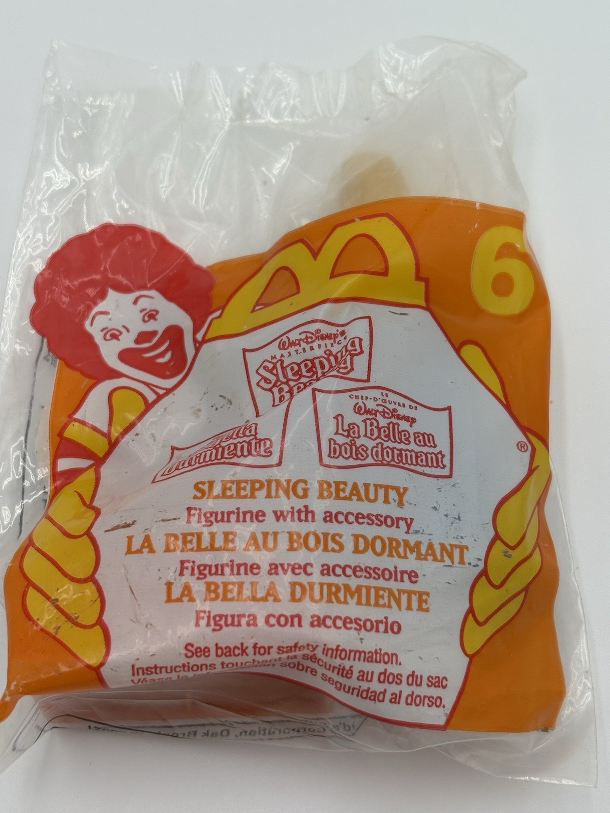 Vtg McDonald&#39;s Sleeping Beauty Figure Spinning Wheel Happy Meal Toy #6 1996 - $9.89