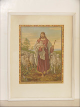 Antique Religious Fine Art Print: “Der Gute Hirte “ by B. Plockhorst ca 1920 - £29.56 GBP