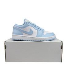 Jordan 1 Low White Ice Blue Sneakers Women&#39;s Size 7 NEW DC0774-141 - $134.95