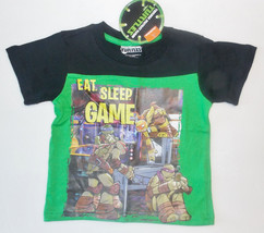 Teenage Mutant Ninja Turtles Toddler Boys T-Shirt Eat Sleep Game Size 2T... - $9.79