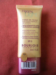 Bourjois HAPPY LIGHT SPF15 Foundation 15 Abricote Hale Full Sized NWOB - $9.90