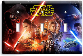 Star Wars Force Awakens Jedi Leia Triple Light Switch Wall Plate Ny Room Decor - £14.08 GBP