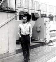 Man On Ship Deck Original Found Photo Vintage Photograph Boat Antique - $12.95