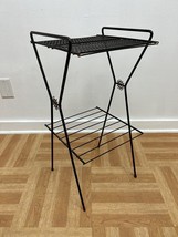 Mid Century Modern Plant Stand black two tier shelf table rack planter wire 50s - £39.53 GBP