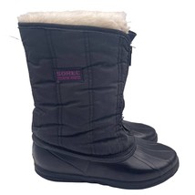 Sorel Rubber Fleece Lined Winter Duck High Boots Black Canada Womens 8 - $49.49