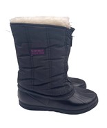 Sorel Rubber Fleece Lined Winter Duck High Boots Black Canada Womens 8 - £38.93 GBP