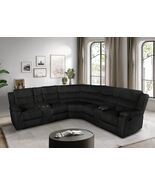 Clevedon Black Corduroy Reclining Sectional with Consoles - $1,799.00