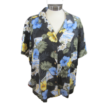 Jamaica Bay Women Hawaiian Women Top shirt rayon floral vintage 90s 2X t... - £23.72 GBP