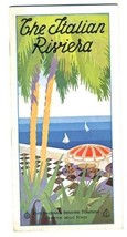 Italian Riviera Tourist Booklet 1930&#39;s Aker Folkman Beautiful Cover Art  - £47.32 GBP