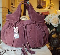 JUNIOR DRAKE &quot;BIANCA&quot; Lamb Leather Bag in Mulberry $498  - $159.50
