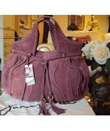 JUNIOR DRAKE "BIANCA" Lamb Leather Bag in Mulberry $498  - $159.50