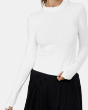 Halara Size XS White Nylon Blend Long Sleeve Thumb Hole Form Fitting Act... - $12.99