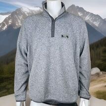 LL Bean Snap T Sweater Jacket Mens XXL Gray Fleece Pullover Slightly Fitted - €23,89 EUR