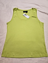 Additions By Chico&#39;s Angelo Tank Soft Lime Plus Size 3 100% Cotton - £6.92 GBP