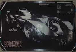 Batman signed poster Michael Keaton, 1989, Batmobile Original, Vintage, ... - $1,584.39 MXN
