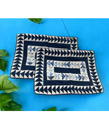 Vintage Patchwork Quilted Placemats Set of 2 American Pacific Blue White - €16,81 EUR