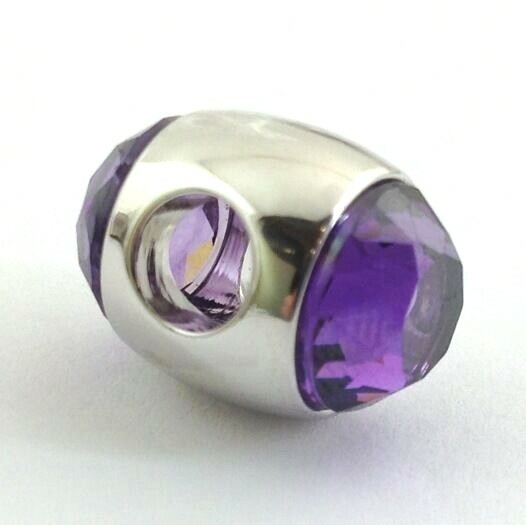 Lauren G Adams February Birthstone Amethyst CZ Charm, Rhodium Plated - $20.89