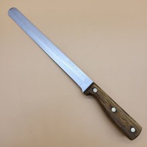 Cutlery World Gourmet 10&quot; Round Tip Slicer Knife USA #1916 Wood Handle V... - $22.97
