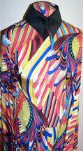 Bright Macaw Parrot Feathers Print Polyester Lycra Stretch ITY Fabric 1 Yd 18 In - $36.00