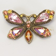 Estate Fly Bug Insect Brooch Pin Rhinestone 1.4&quot; Wide x .9&quot; Height - £9.23 GBP