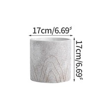 Nordic Ins Line Texture Round Straight Cement Flower Pot Creative Gardening Succ - £59.33 GBP