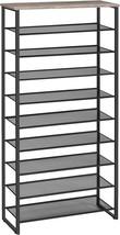 Hoobro 10-Tier Shoe Rack, Industrial, Greige Bg107Xj01., 36 Pairs Of Shoes. - £93.50 GBP