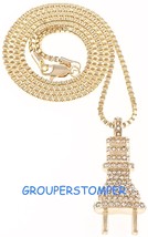 The Plug New Small Rhinestone Pendant with 24 Inch Box Style Chain Power - £11.92 GBP