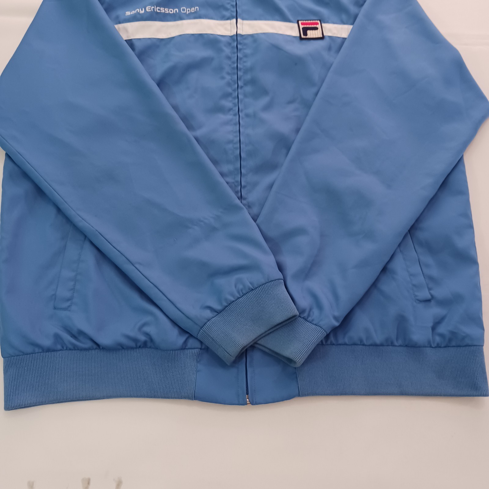 Fila Sony Ericsson Full Zip Tennis Warmup Jacket Blue Men's XL VTG Master Miami Item image 12
