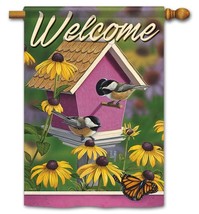 Chickadee House Welcome House Flag-Double Sided Message, 28&quot; x 40&quot; - £19.84 GBP