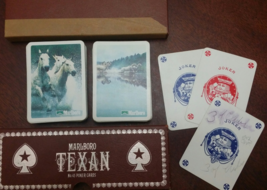 MARLBORO Texan No. 45 Poker Cards, White Horses 1989, 2 Deck Playing Cards Missi - £4.74 GBP