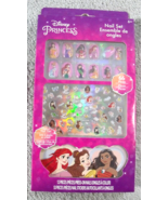 Disney Princess 12 Press-On Nails Set 53 pcs Nail Stickers &amp; 1 Nail File... - £6.14 GBP