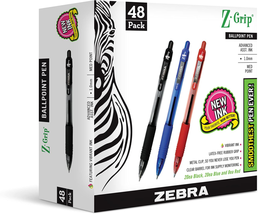 Z-Grip Retractable Ballpoint Pen, Medium Point, 1.0Mm, Assorted Business... - £21.90 GBP