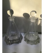 Vintage Glass Decanter w/ Matching Stopper Barware Liquor 11&quot; x 7&quot; - $40.74 CAD