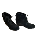 Donald J Pliner Maxxi Ankle Boots Wedge Lace Up Black Suede Size 9.5 M F... - $475.53 MXN