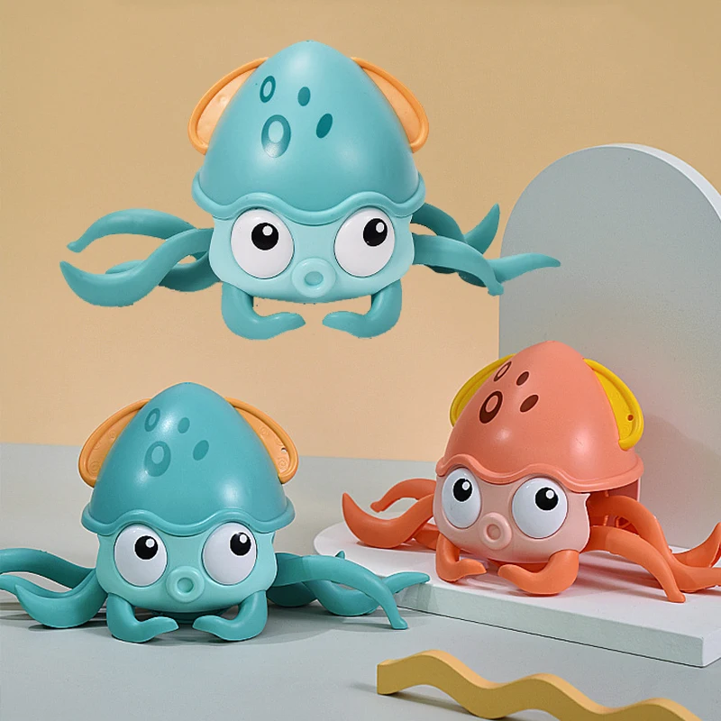 Auto-Sensing Baby Crawling Octopus Toy with LED Light Music Toddler Interactive - £14.29 GBP+