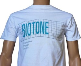 Vtg 80s Biotone Massage Products T-SHIRT Medium Hanes Beefy-T Made In Usa Funny - £28.93 GBP