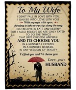 Romantic Love Quotes I&#39;d Choose You Custom Blanket Gift For Wife From Hu... - £28.02 GBP+