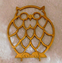 Owl 6 3/4&quot; x 5 1/2&quot; Brass Trivet - £15.54 GBP